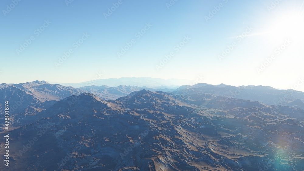 3d rendered Space Art: Alien Planet - A Fantasy Landscape