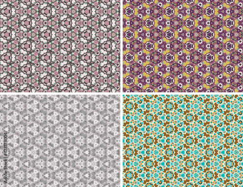 Color kaleidoscope backgrounds set