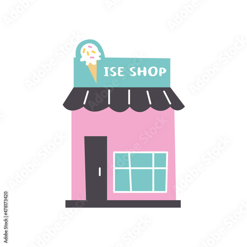 Ice cream store building vector