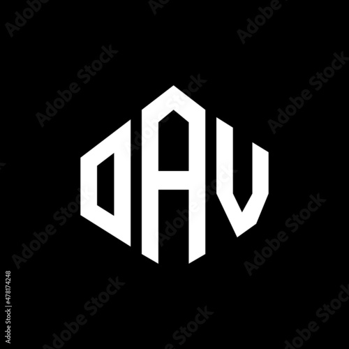 OAV letter logo design with polygon shape. OAV polygon and cube shape logo design. OAV hexagon vector logo template white and black colors. OAV monogram, business and real estate logo.