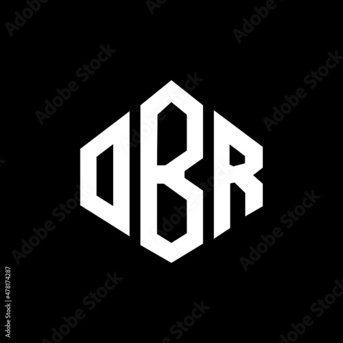 OBR letter logo design with polygon shape. OBR polygon and cube shape logo design. OBR hexagon vector logo template white and black colors. OBR monogram, business and real estate logo.