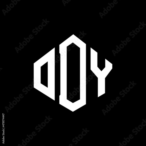 ODY letter logo design with polygon shape. ODY polygon and cube shape logo design. ODY hexagon vector logo template white and black colors. ODY monogram, business and real estate logo.