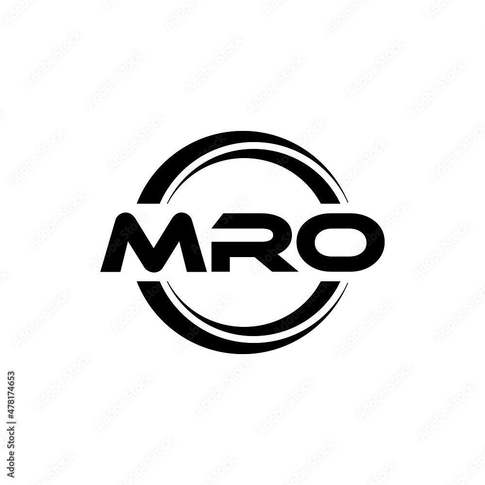 MRO letter logo design with white background in illustrator, vector logo modern alphabet font overlap style. calligraphy designs for logo, Poster, Invitation, etc. - obrazy, fototapety, plakaty 