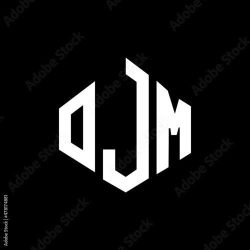 OJM letter logo design with polygon shape. OJM polygon and cube shape logo design. OJM hexagon vector logo template white and black colors. OJM monogram  business and real estate logo.