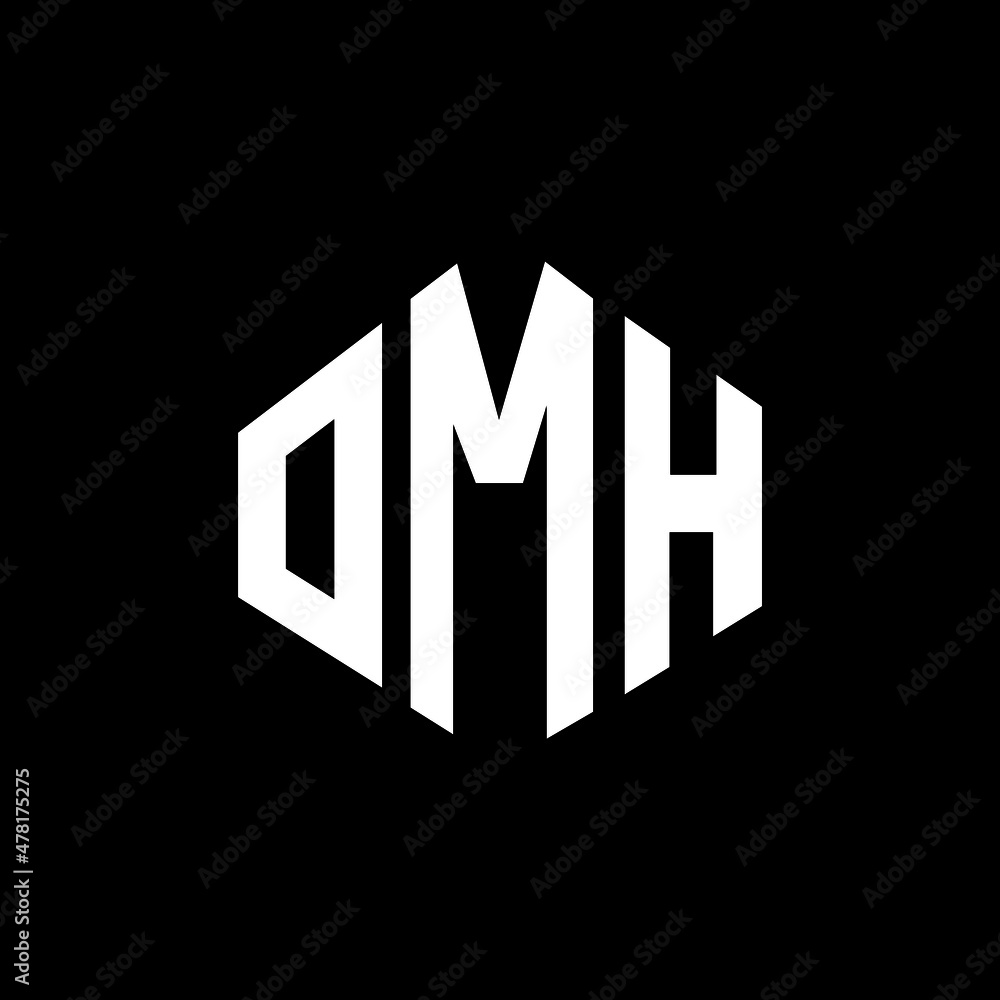 OMH letter logo design with polygon shape. OMH polygon and cube shape logo design. OMH hexagon vector logo template white and black colors. OMH monogram, business and real estate logo.