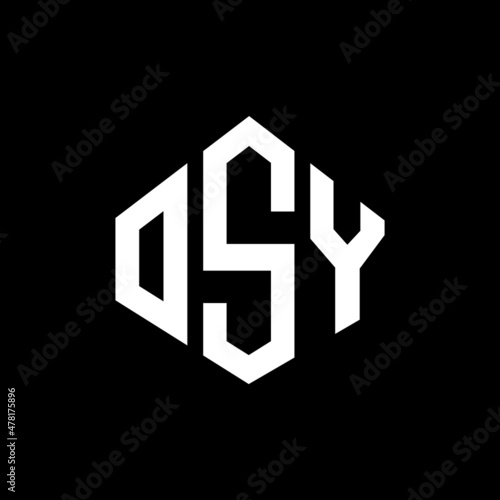 OSY letter logo design with polygon shape. OSY polygon and cube shape logo design. OSY hexagon vector logo template white and black colors. OSY monogram, business and real estate logo.