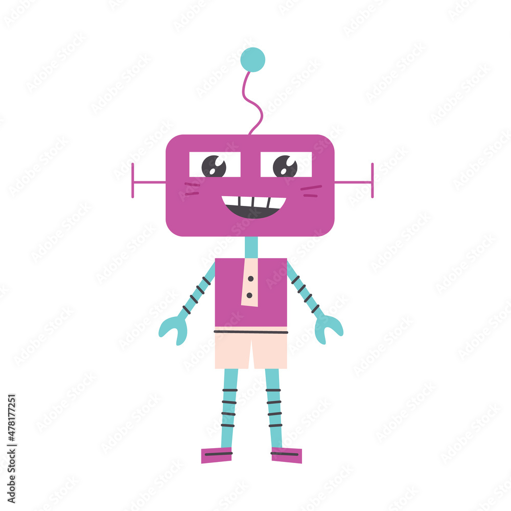 Purple alien robot character