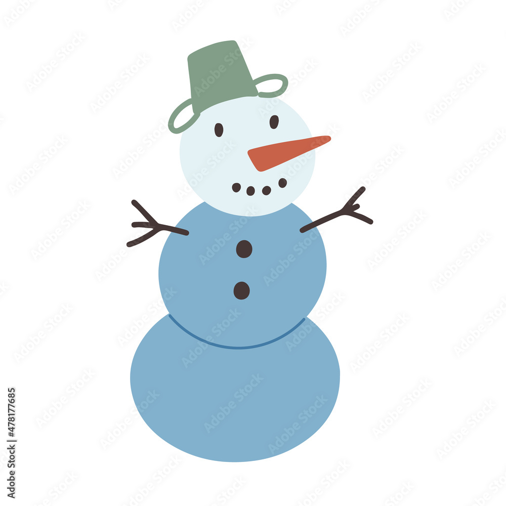 Snowman with carrot bucket Snowman with carrot bucket
