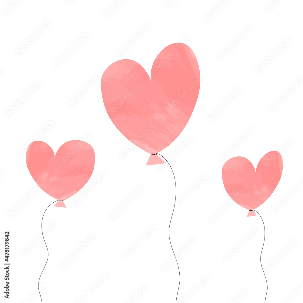 Valentine hearts balloons. Vector love for Happy Mother or Valentine's Day greeting Card design. Valentine hearts balloons. Vector love for Happy Mother or Valentine's Day greeting Card design.