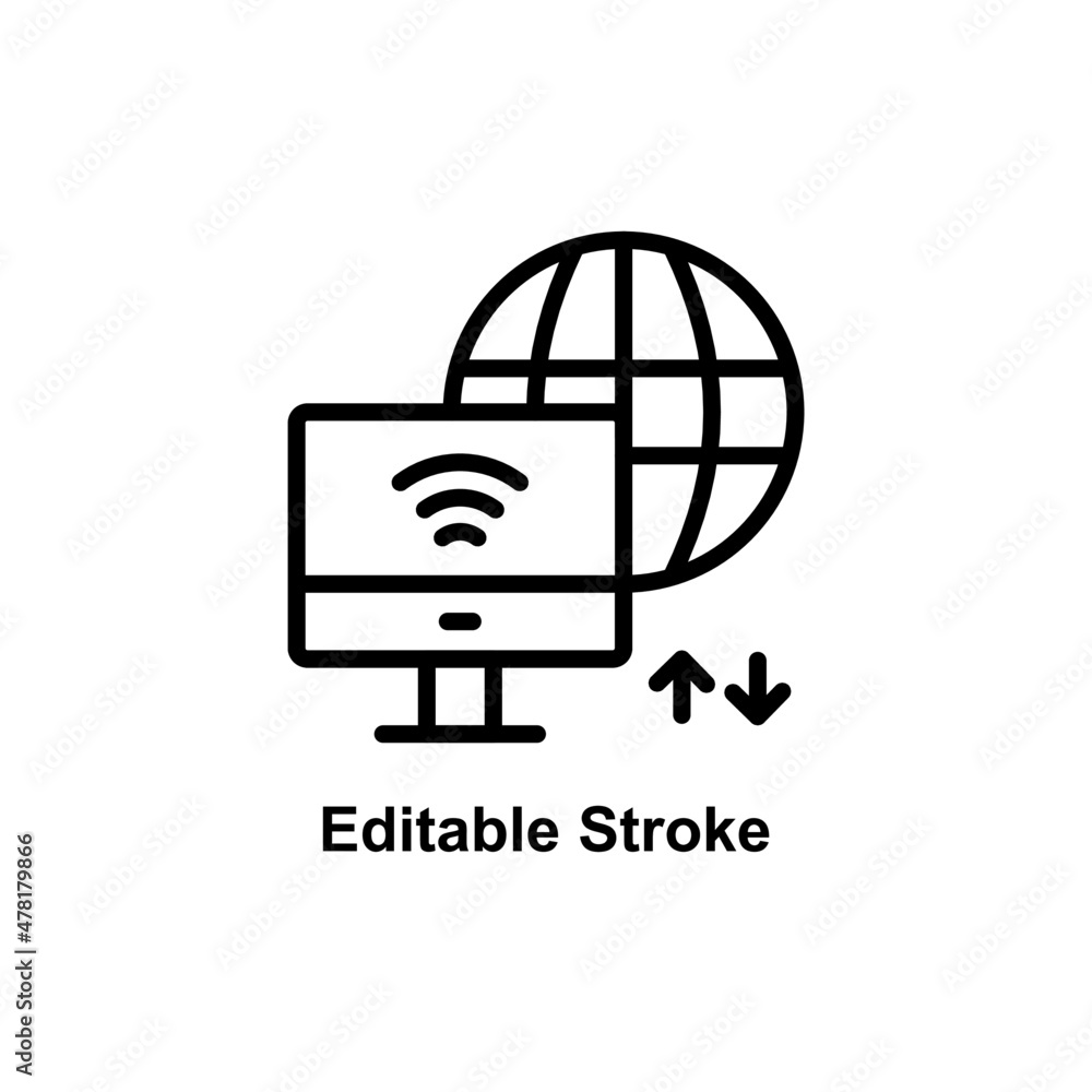 computer icon designed in outline style in editable stroke for telecommunication icon theme computer icon designed in outline style in editable stroke for telecommunication icon theme