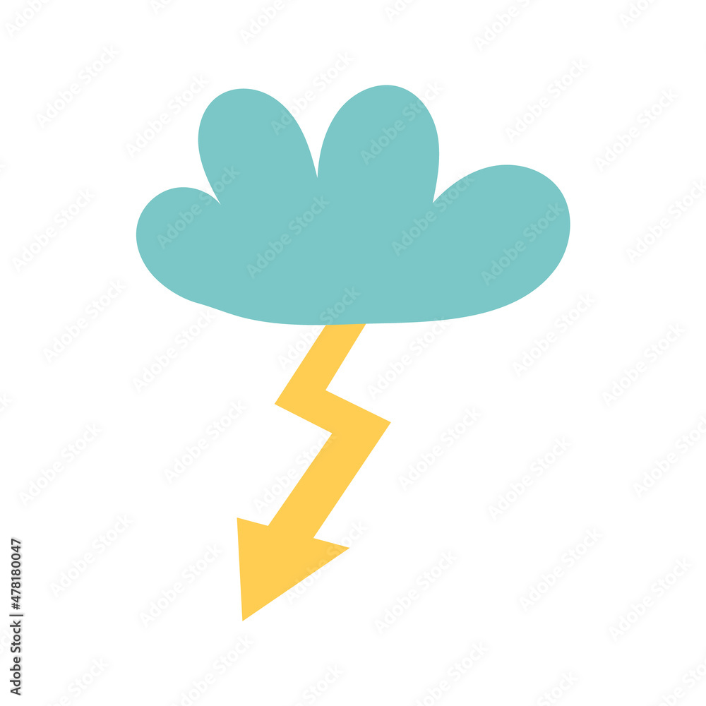 Vector blue cloud with lightning Vector blue cloud with lightning