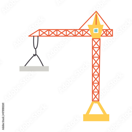 Vector cartoon transport construction crane