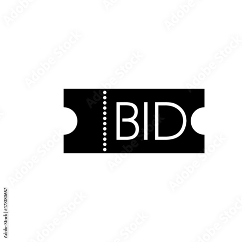 Bid icon isolated on white background