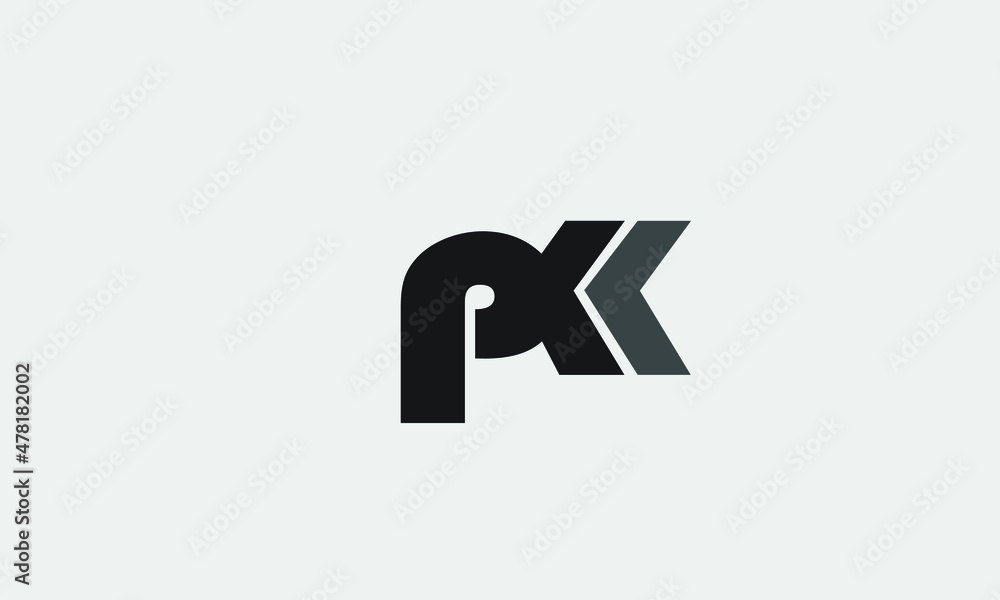 Alphabet letters Initials Monogram logo PK, KP, P and K - obrazy, fototapety, plakaty 