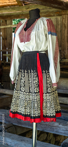 traditional Romanian fabrics and various handmade objects