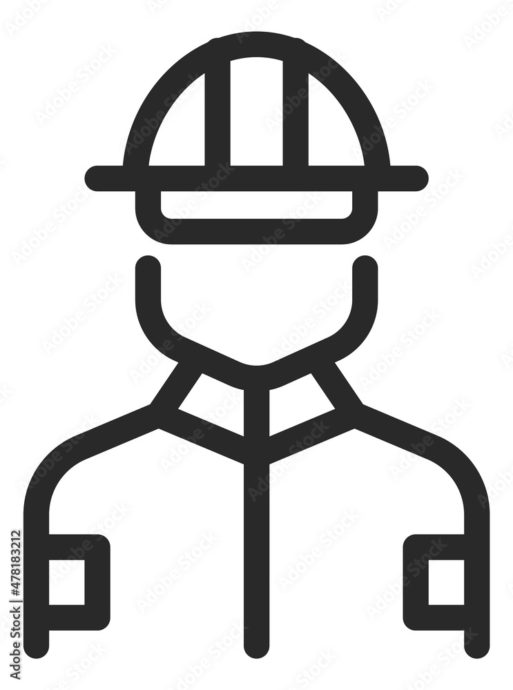 Fireman icon. Fire fighter avatar in line style Fireman icon. Fire fighter avatar in line style