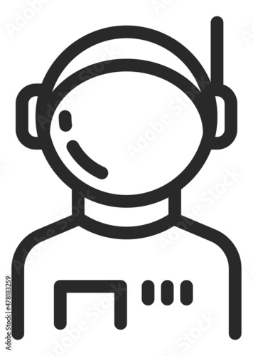 Astronaut icon. Spaceman portrait. Cosmonaut avatar in line style