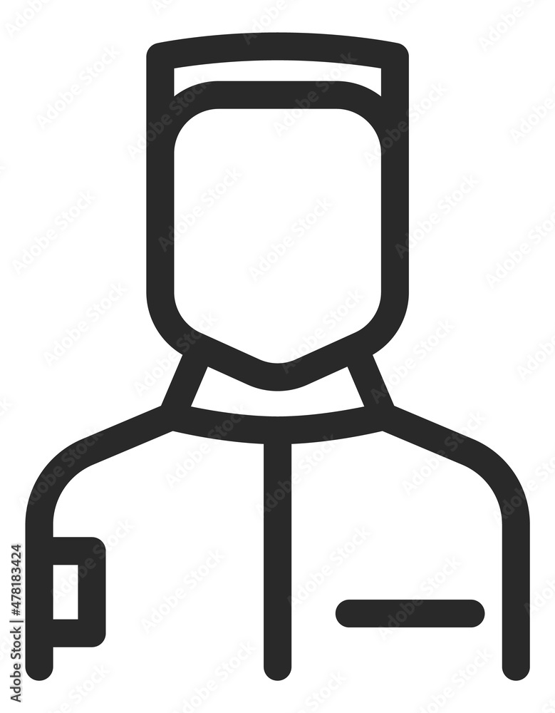 Man with short hair icon in linear style Man with short hair icon in linear style
