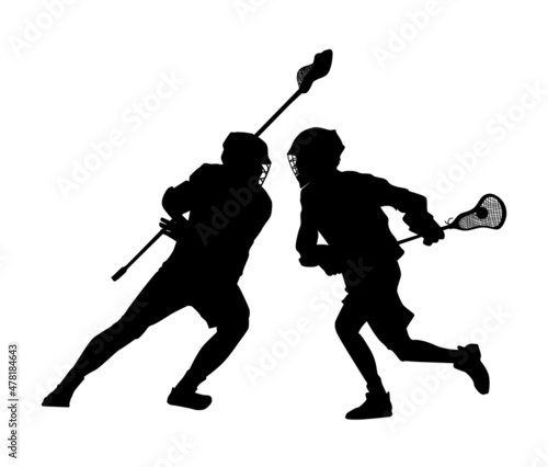 lacrosse players vector