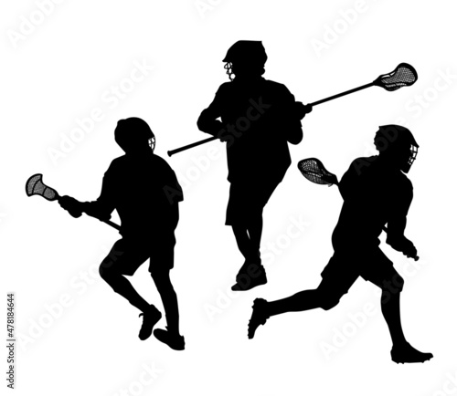 lacrosse players vector
