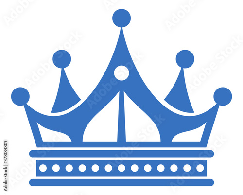 Decorative crown. Majestic symbol. Monarch nobility emblem