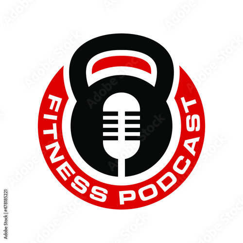 Fitness Podcast Logo can be use for icon, sign, logo and etc