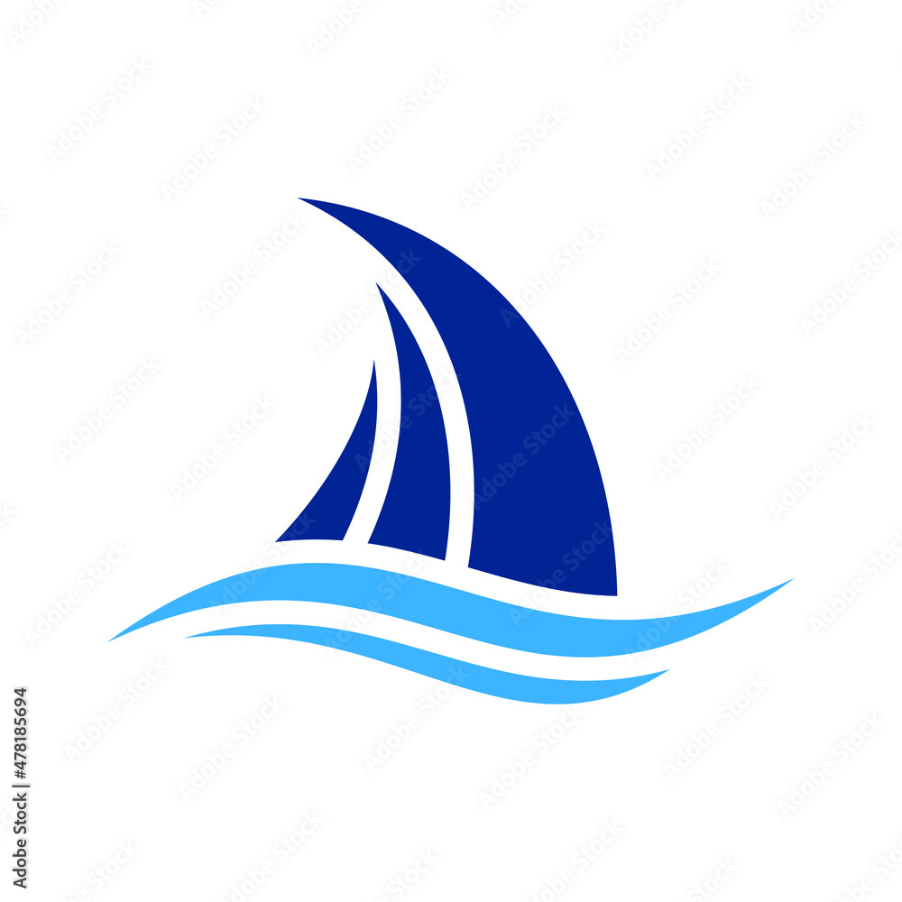 Abstract Sailing Boat can be use for icon, sign, logo and etc
