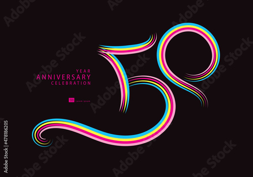 50 years anniversary celebration logotype colorful line vector, 50th birthday logo, 50 number, Banner template, vector design template elements for invitation card and poster. number design vector