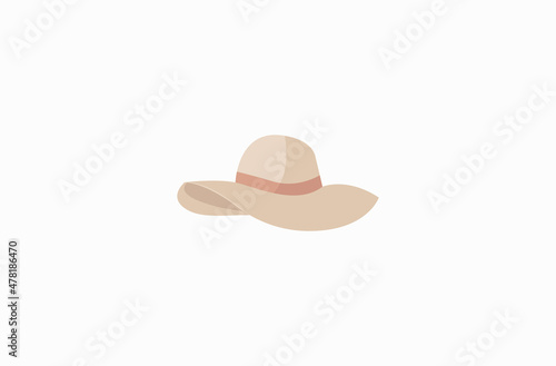Straw hat icon. Vector illustration. Isolated.