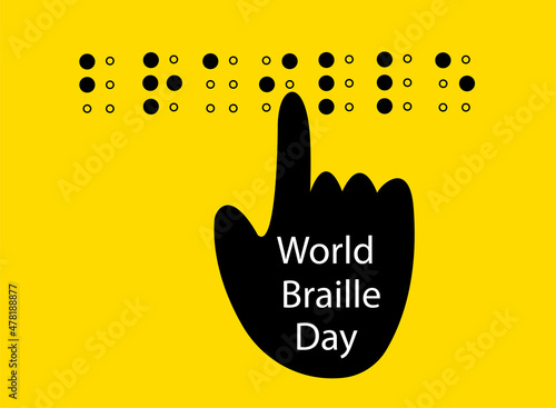 Illustration about world braille day, a day observed in the birthday of Louis Braille