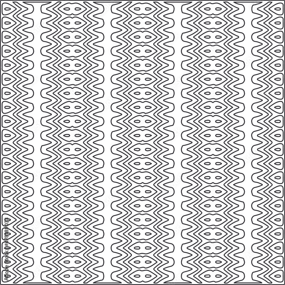 Vector ethnic pattern with symmetrical elements . Repeating geometric tiles from striped elements.Monochrome texture.Black and white pattern for wallpapers and backgrounds. Vector ethnic pattern with symmetrical elements . Repeating geometric tiles from striped elements.Monochrome texture.Black and white pattern for wallpapers and backgrounds.