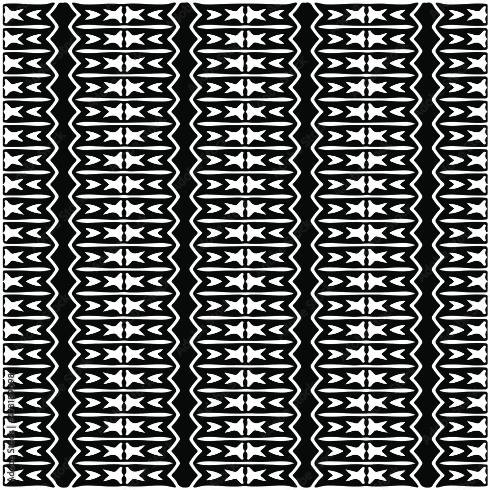 Seamless ethnic pattern color black and white.Can be used in fabric design for clothes, accessories; decorative paper, wrapping, background, wallpaper, Vector illustration. Seamless ethnic pattern color black and white.Can be used in fabric design for clothes, accessories; decorative paper, wrapping, background, wallpaper, Vector illustration.
