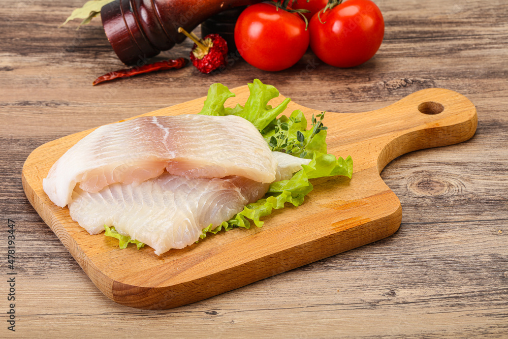 Raw pangasius fillet for cooking Raw pangasius fillet for cooking