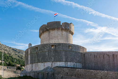 Minceta tower on old walls of Dubrovnik photo