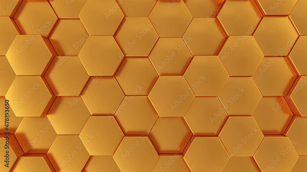 Gold Loop animation of hexagon for your main page on website or presentation Gold Loop animation of hexagon for your main page on website or presentation
