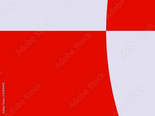 Background separated by red and white squares.