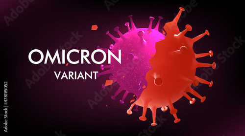 Omicron new SARS mutation variant B.1.1.529 concept .  vector illustration