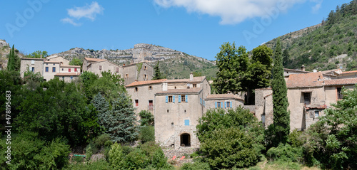 Village du Cirque de Navacelles, Grands sites de France, Gard, Sud de la France.	
