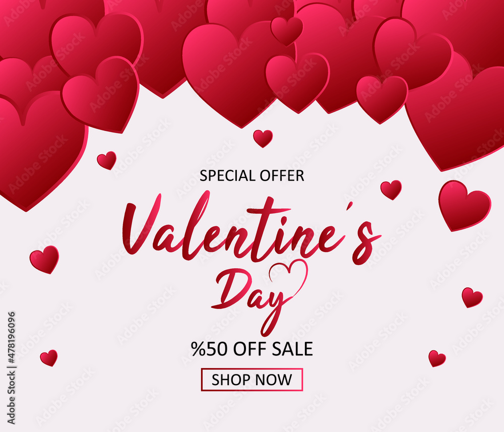 Heart icon happy valentines day concept vector isolated on white background, graphic banner. Promotion and shopping template for Valentine's Day concept.