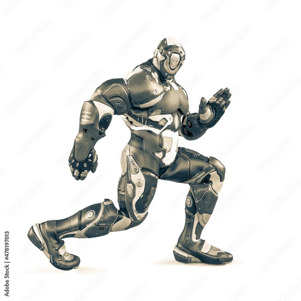 future soldier is dancing on white background future soldier is dancing on white background