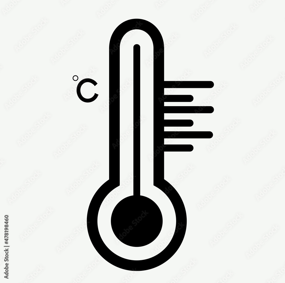thermometr line simple icon on white background thermometr line simple icon on white background