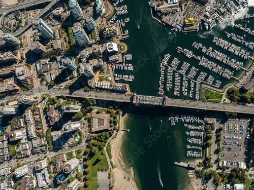 Stock aerial photo of Granville Island False Creek Vancouver, Canada photo