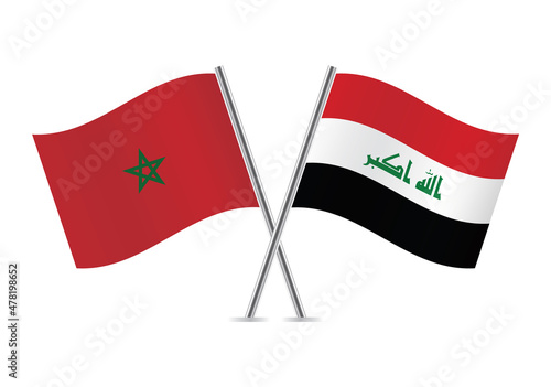 Morocco and Iraq flags. Moroccan and Iraqi flags isolated on white background. Vector illustration. Free Download Morocco and Iraq flags. Moroccan and Iraqi flags isolated on white background. Vector illustration. - GFXLoad