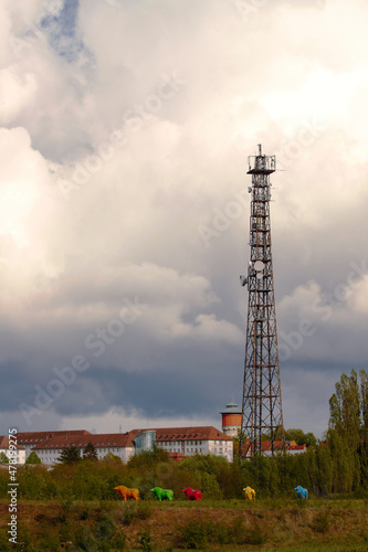 Landscape with the radio tower