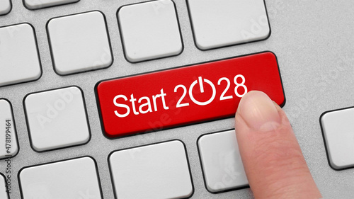 start button. Happy New Year 2028