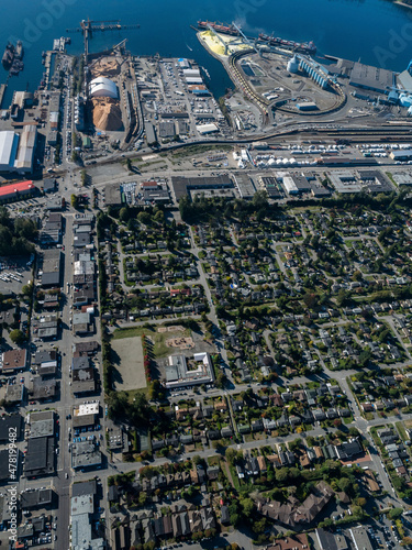 Stock aerial photo of Norgate North Vancouver BC, Canada