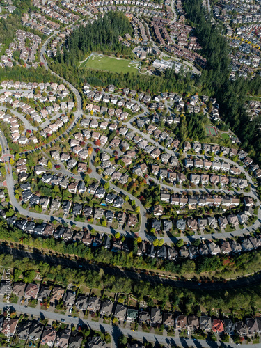 Stock aerial photo of Heritage Mountain Port Moody BC  Canada