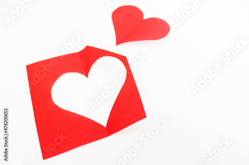 red heart on a white background, I love you, valentine's day