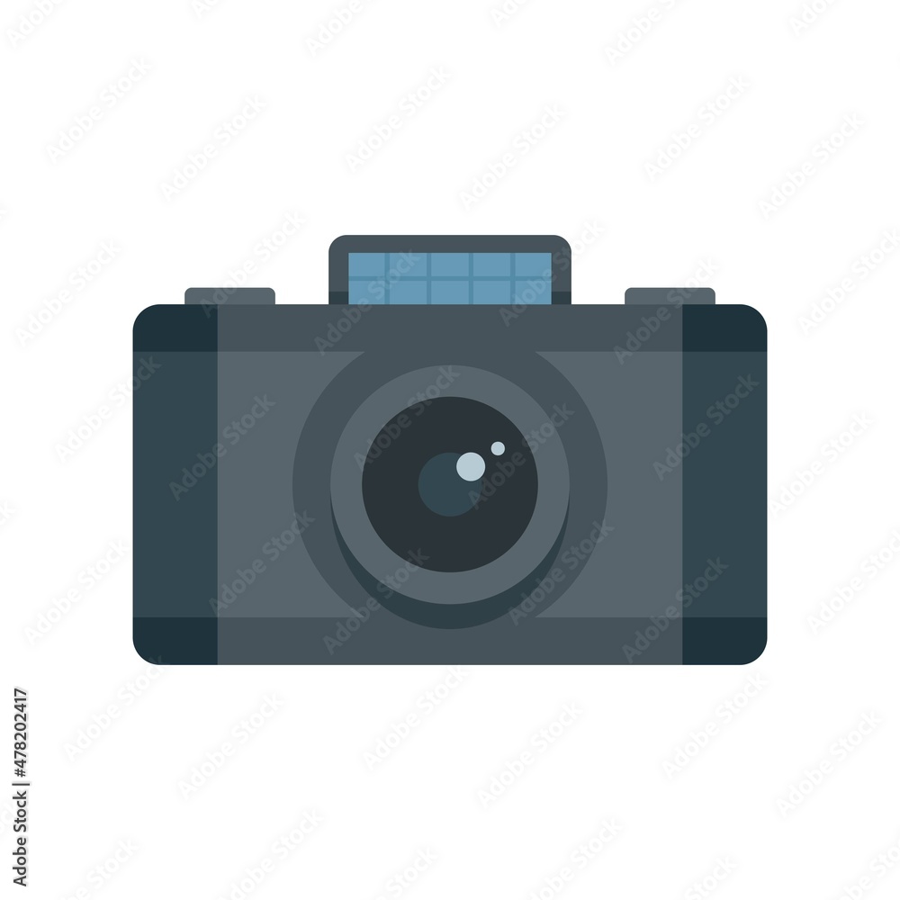 Safari hunting camera icon flat isolated vector Safari hunting camera icon flat isolated vector
