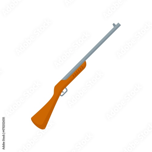 Safari hunting rifle icon flat isolated vector
